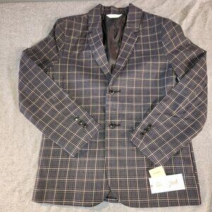 Cat & Jack Boys Blazer Size 12 Black Plaid Suit Jacket NWT